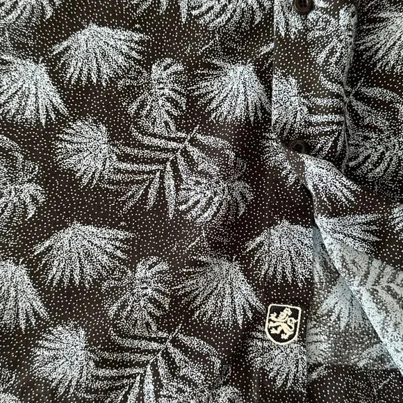Nat Nast Hawaiian Shirt Mens 2XL Black Palm Tree Tropical Breezy Short Sleeve - Picture 7 of 12